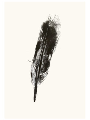 A6 Feather Monoprint Postcard