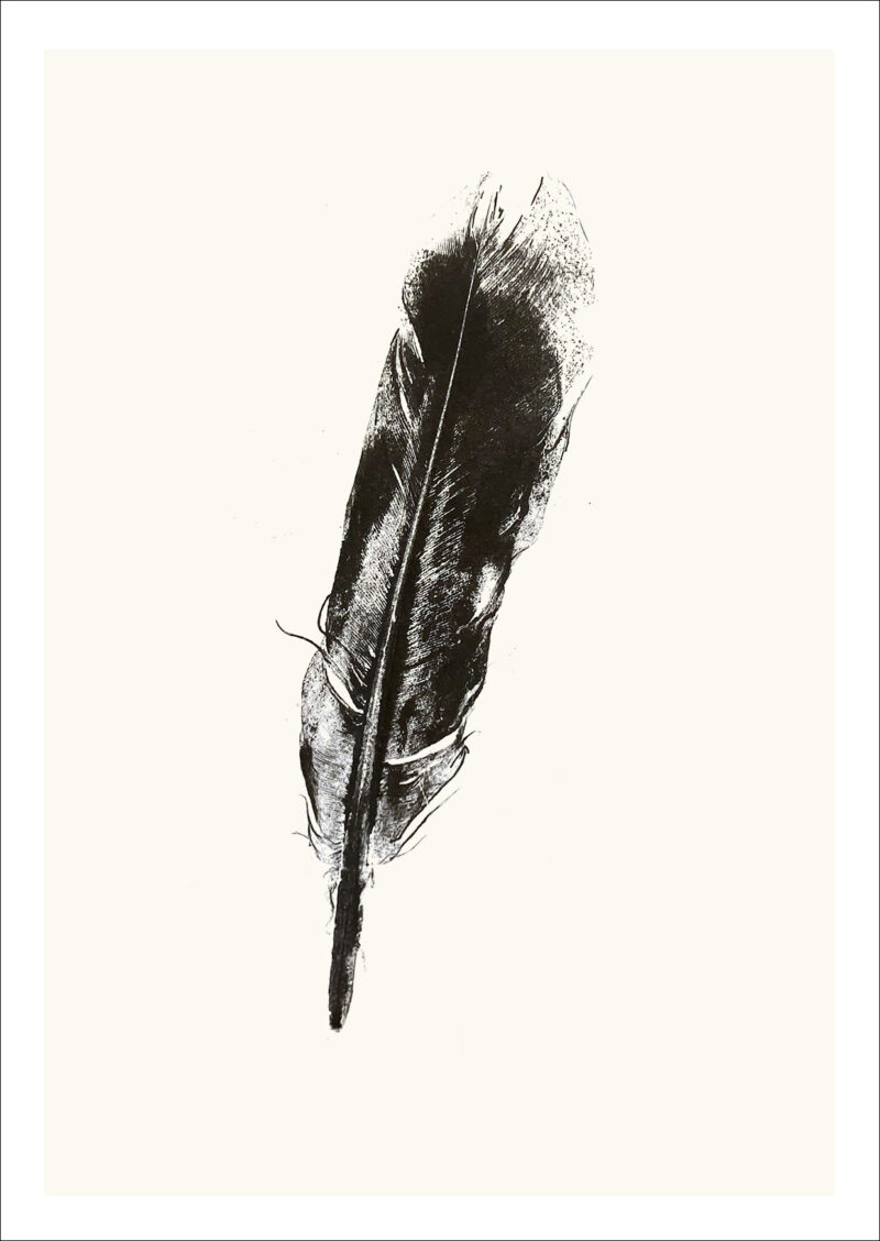 A6 Feather Monoprint Postcard